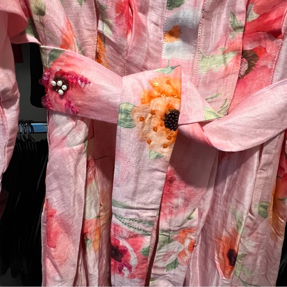 Floral Pink Embroidered Maxi Dress - Picture 12 of 13